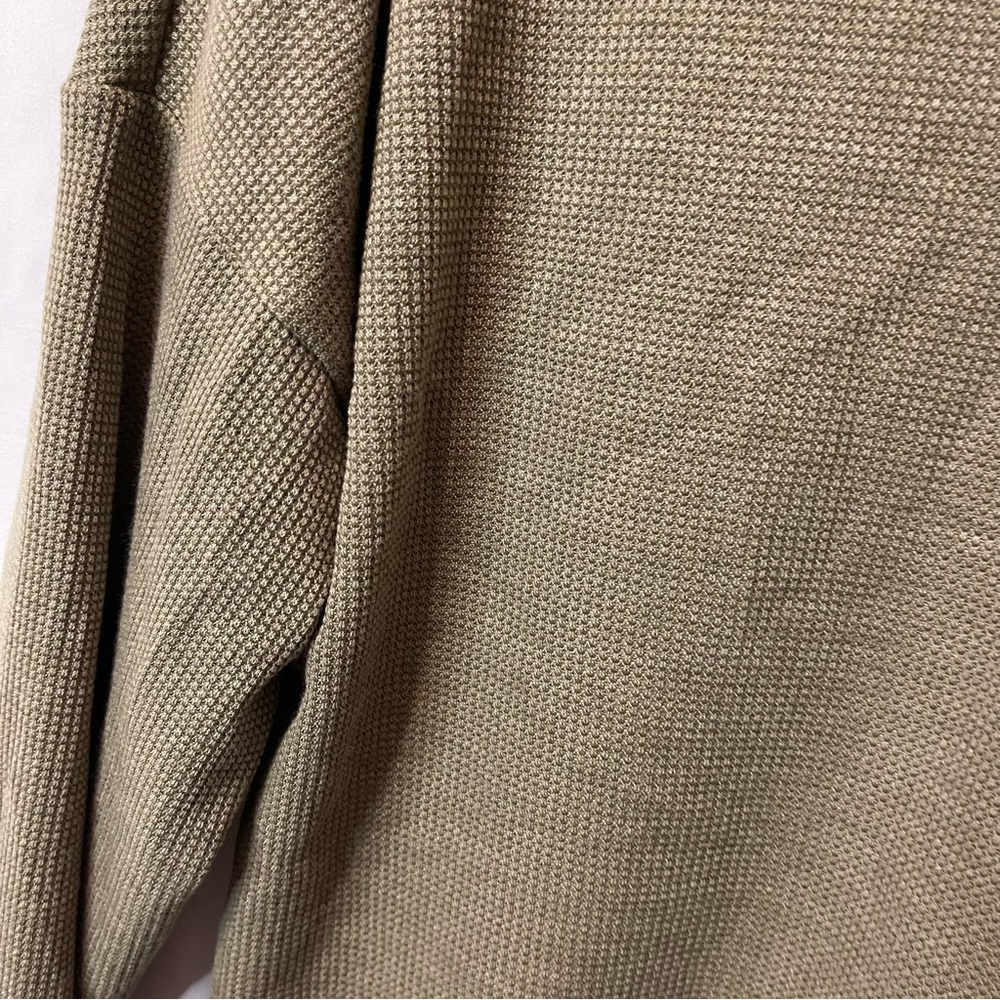 Honeyme Women’s Waffle Knit Long Sleeve Light Army Green Size Large - Picture 11 of 12